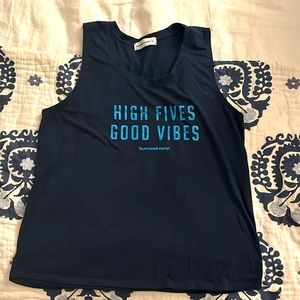 Burn boot camp “high fives good vibes” tank, XL